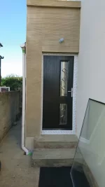 External plinth Sand and cement mix.