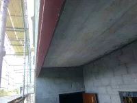 Blockwork against I beam