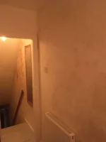 Internal Lime Plaster on North facing gable wall