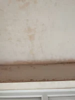 Different colours on skim coat.