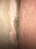 Large void in between two internal plastered walls