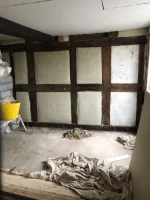 total lime replaster of a 1664 Manor House